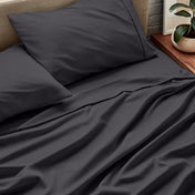 Close up of ultra-soft sheets on a bed