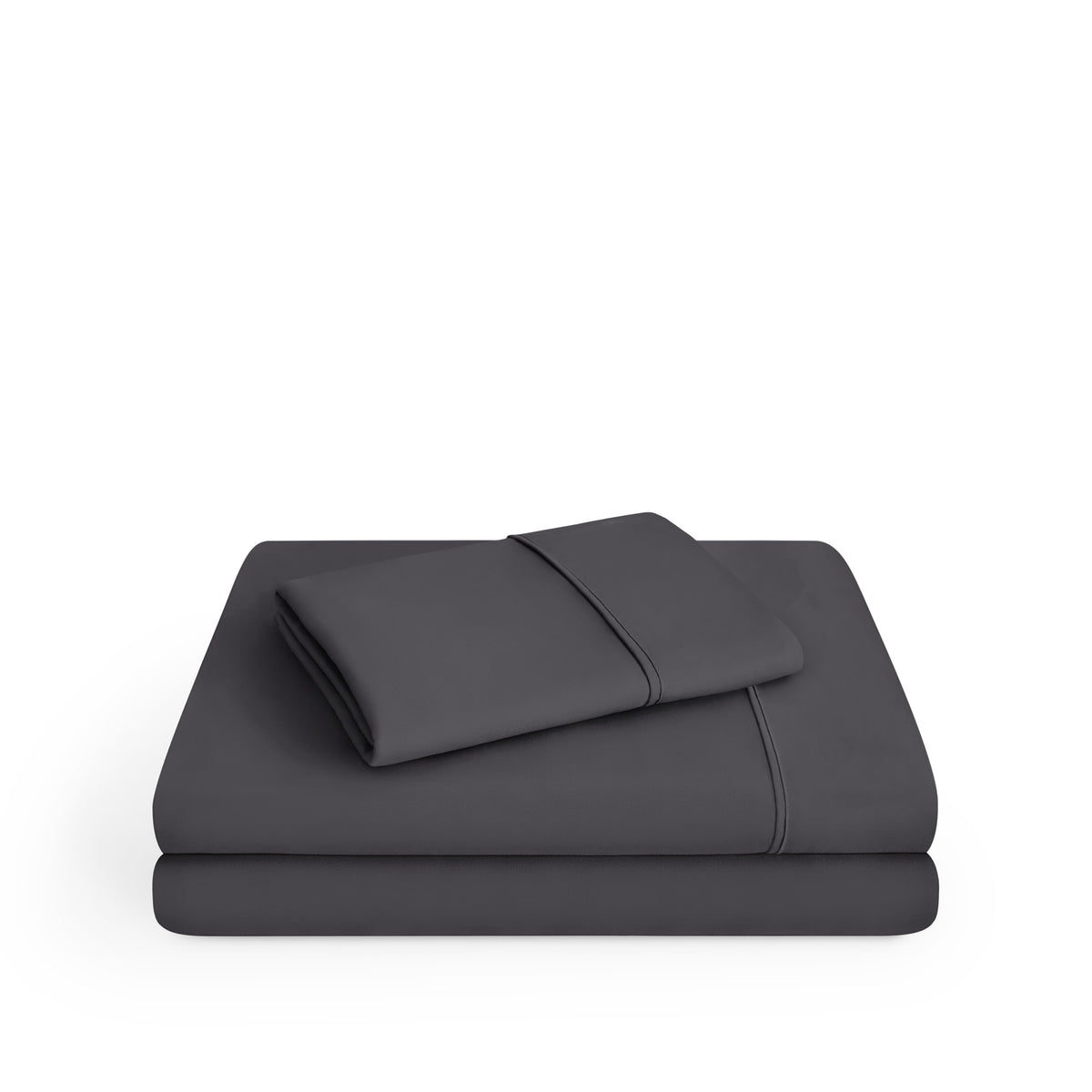 Microfiber sheet set folded and stacked