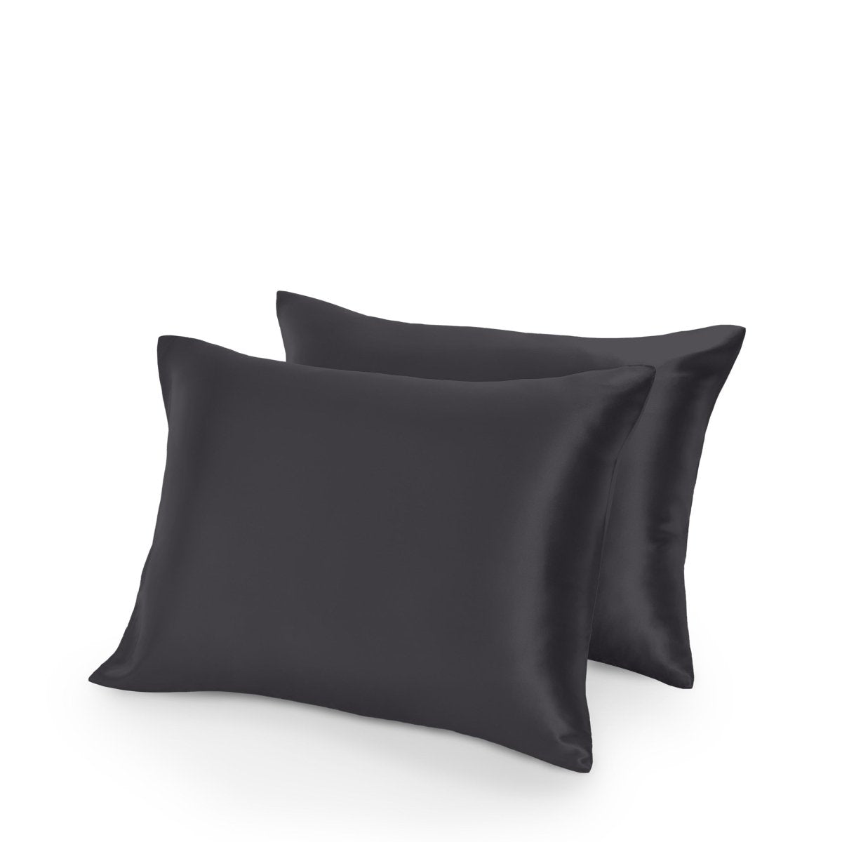Two satin pillowcases on a white background