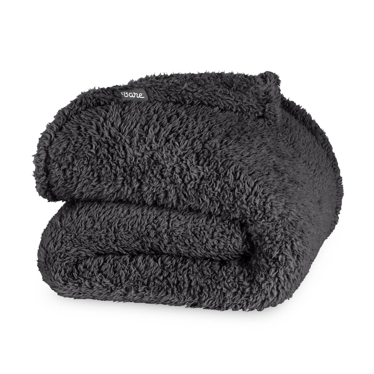Faux shearling blanket folded neatly