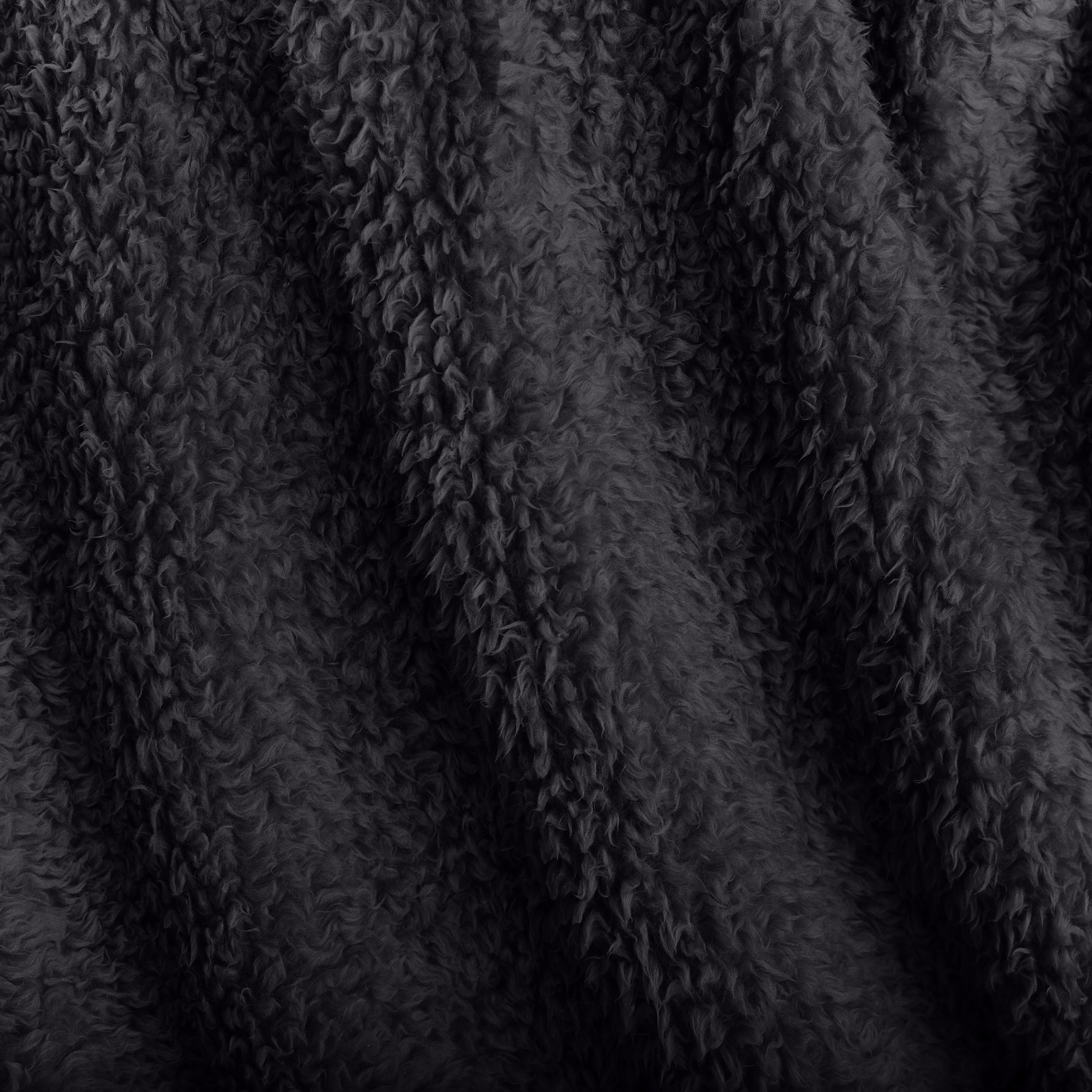 Close up of a sherpa blanket