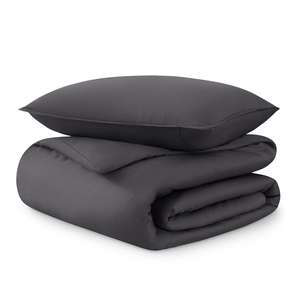 Tencel duvet set folded and stacked