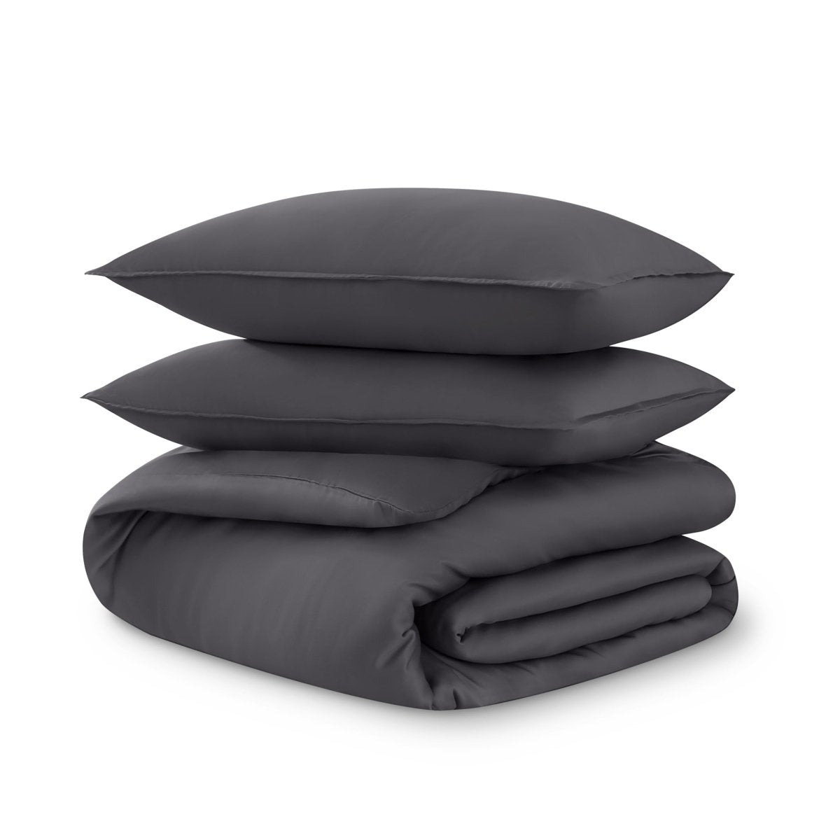 Tencel duvet set folded and stacked