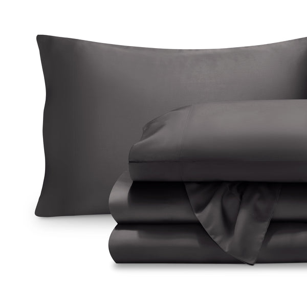 A sheet set folded and stacked