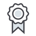 Medal ribbon icon representing an award or quality guarantee