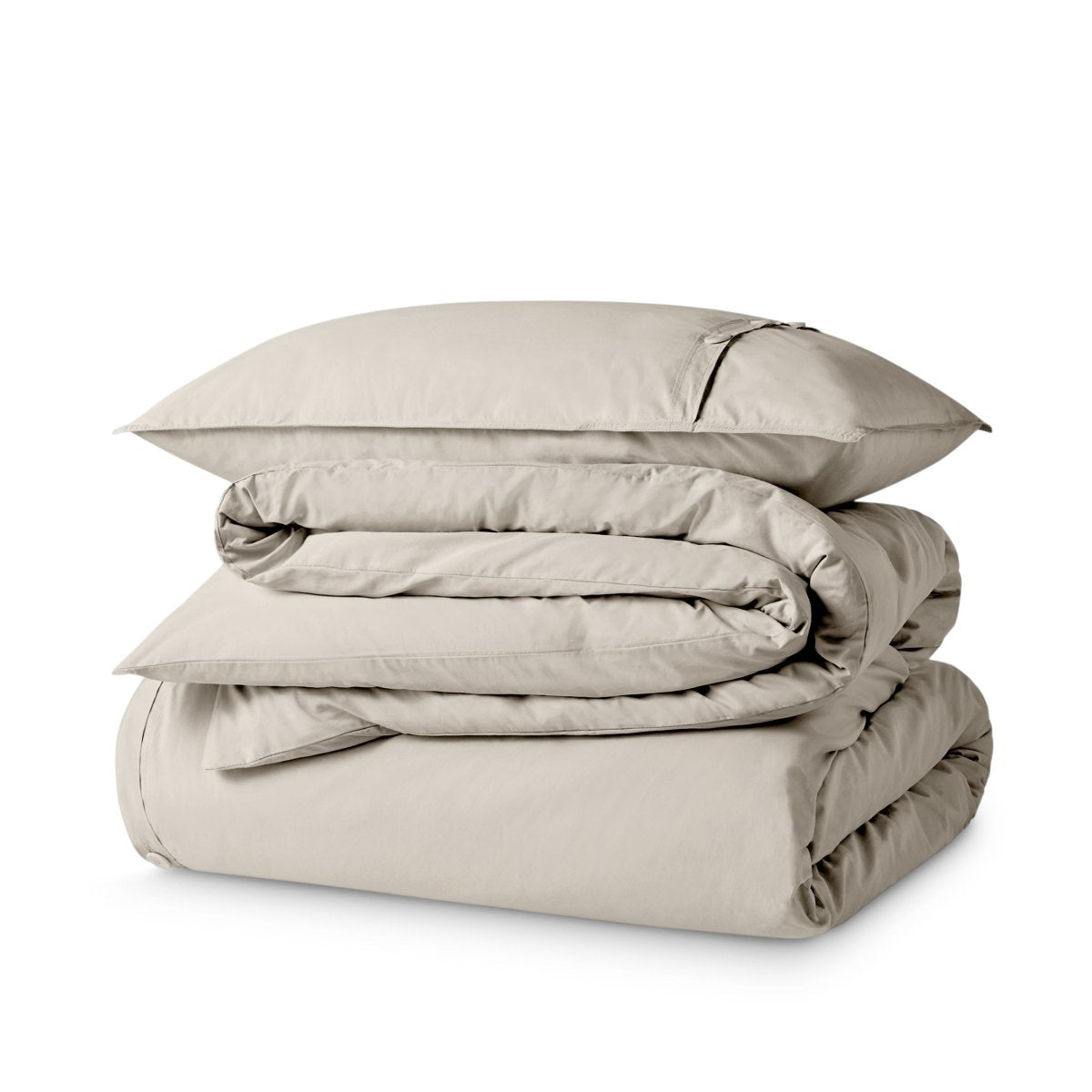 Percale duvet cover set stacked