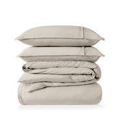 Percale duvet cover set stacked