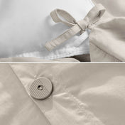Corner ties and button on a duvet cover