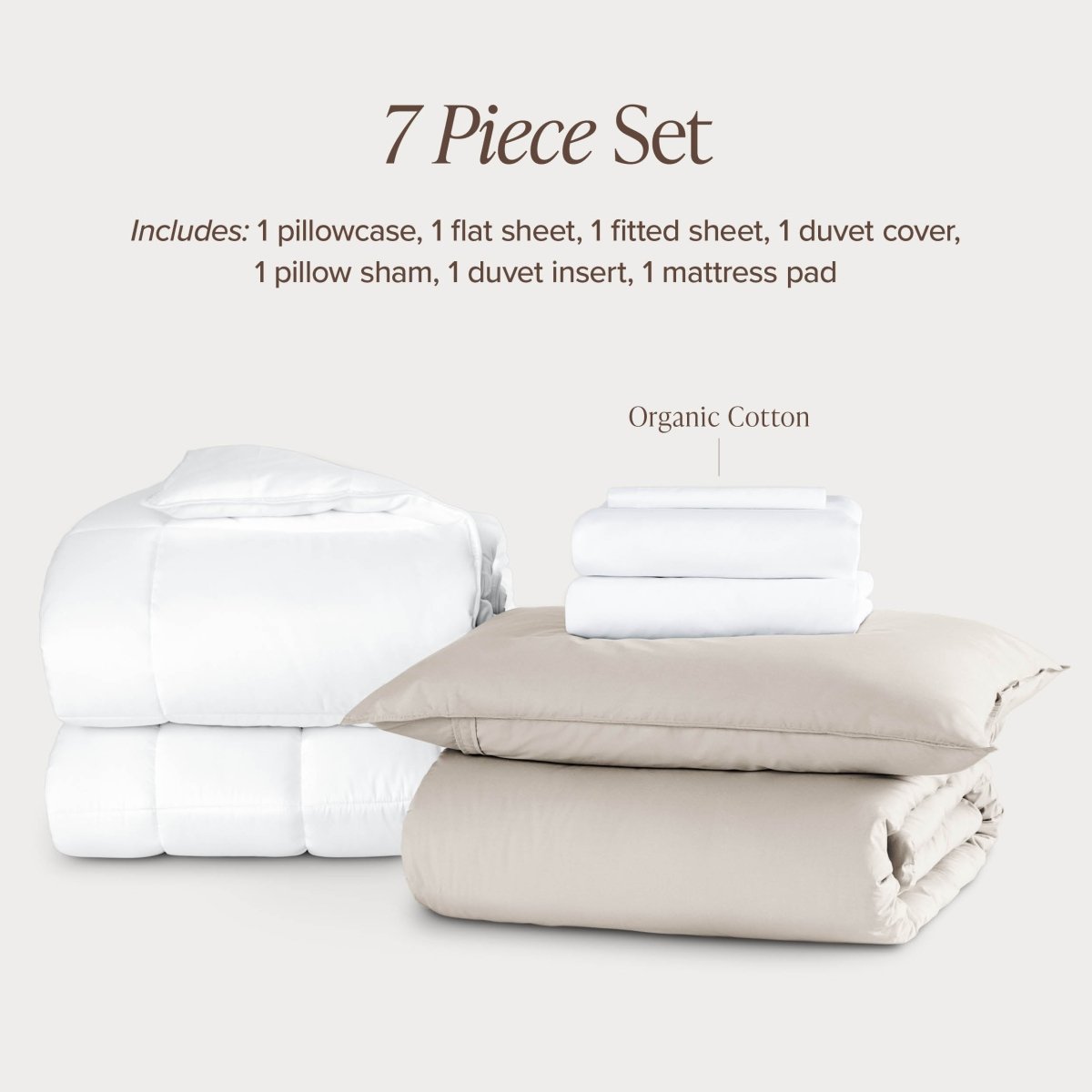 Percale bundle stacked to show what is included