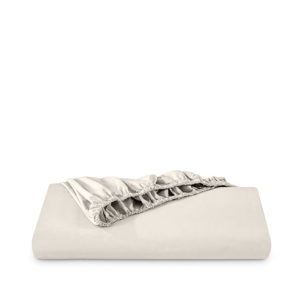 Percale fitted sheet folded neatly