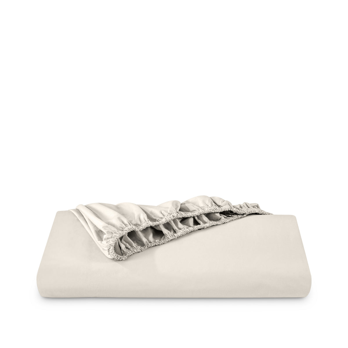 Percale fitted sheet on a white background