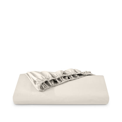Percale fitted sheet on a white background