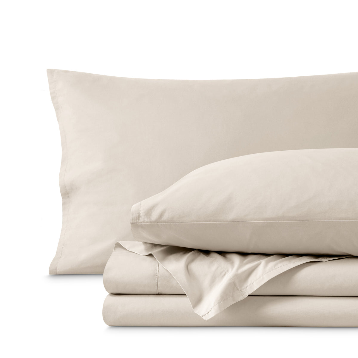 Percale sheet set folded neatly