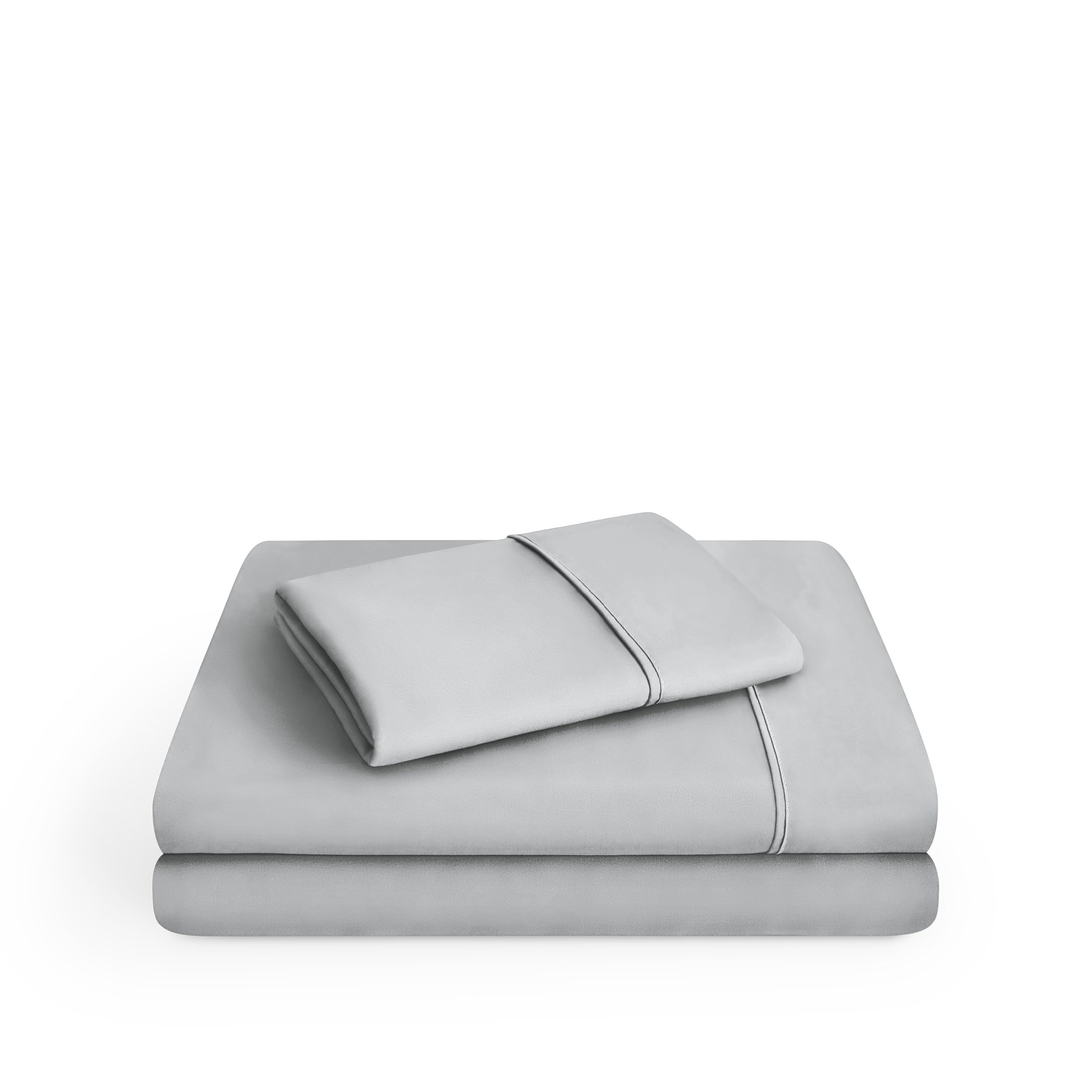 Microfiber sheet set folded and stacked