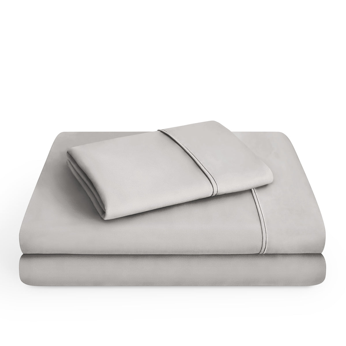 Microfiber sheet set folded and stacked