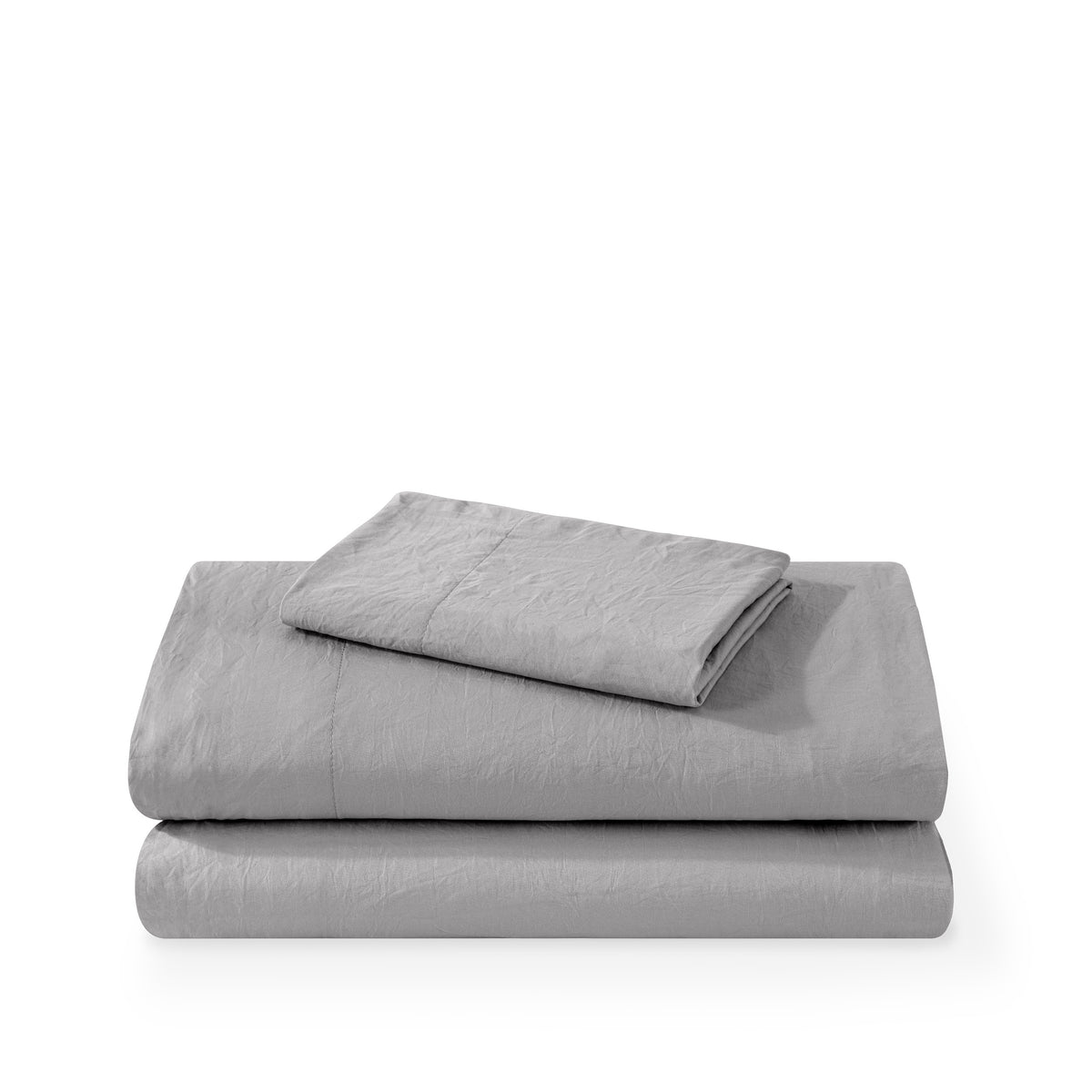 Washed sheet set folded and stacked