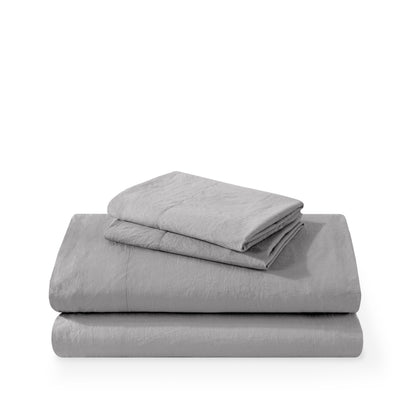 Washed sheet set folded and stacked