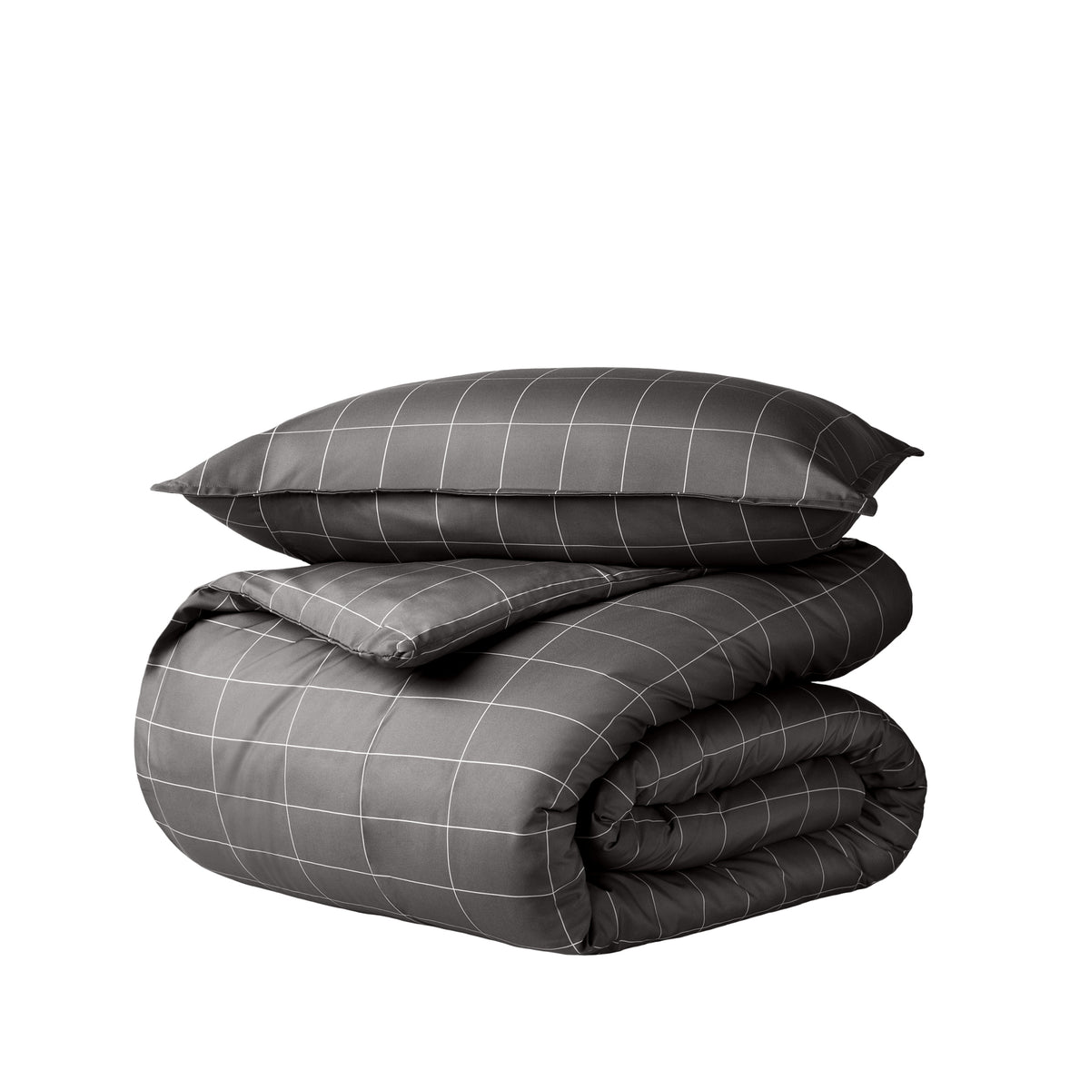 Printed duvet cover set stacked