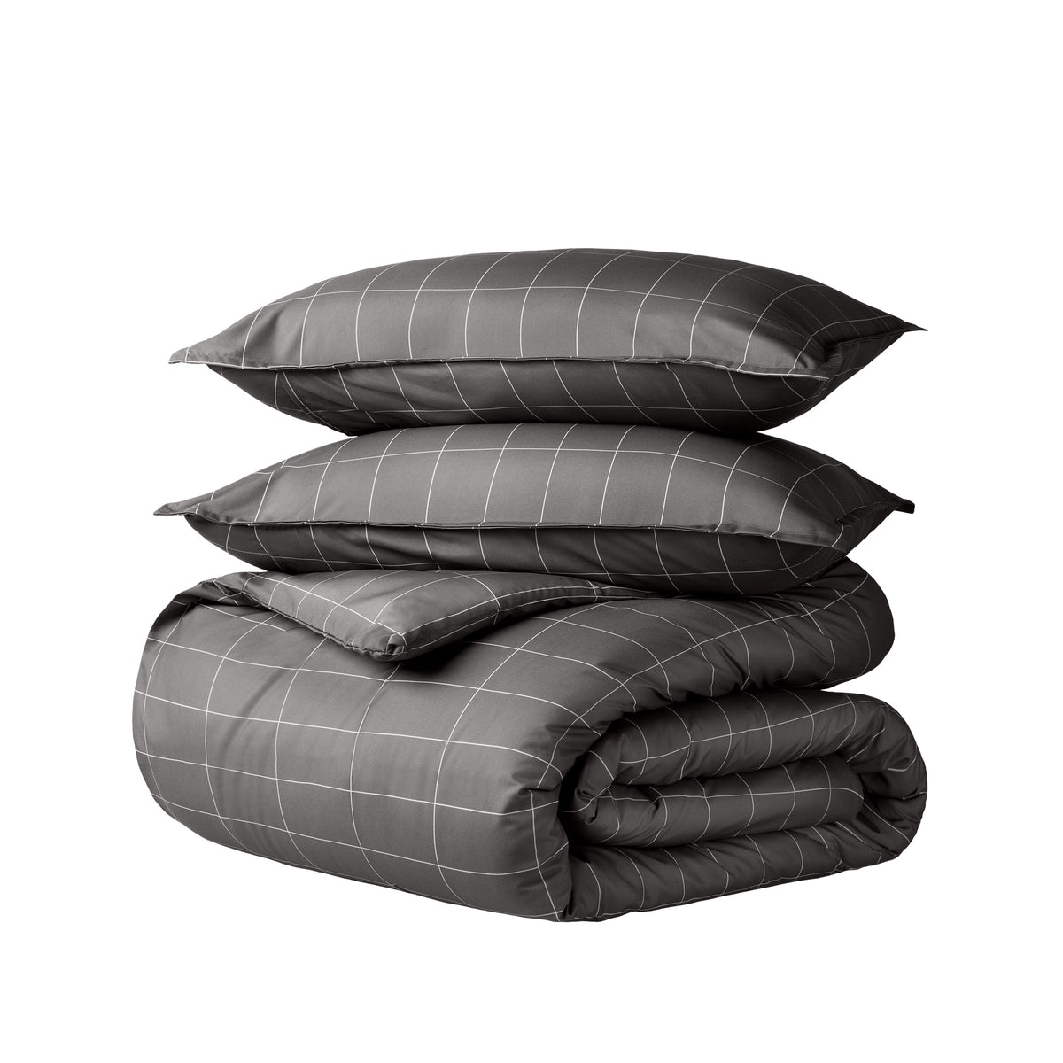 Printed duvet cover set stacked