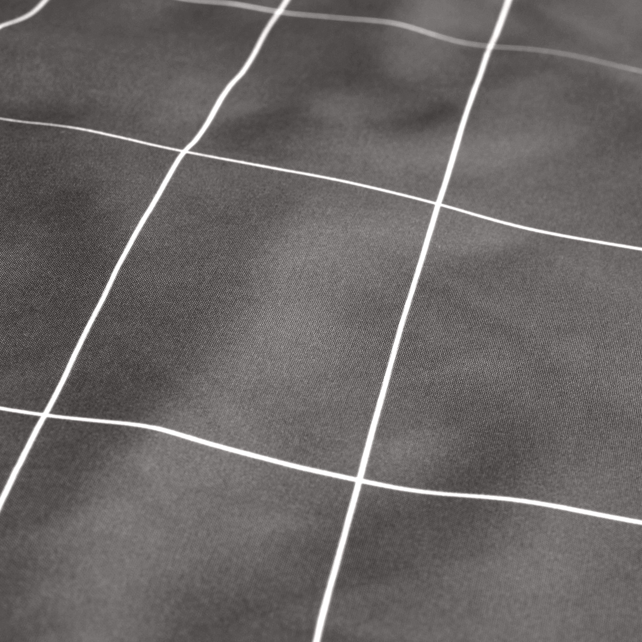 Close-up of printed duvet fabric