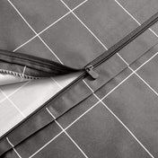 Close-up of a zipper on a duvet cover