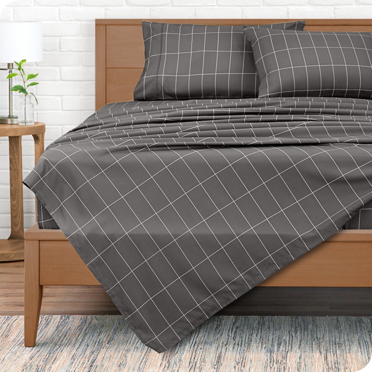 Print Microfiber Hydro-Brushed Sheet Set - Twin