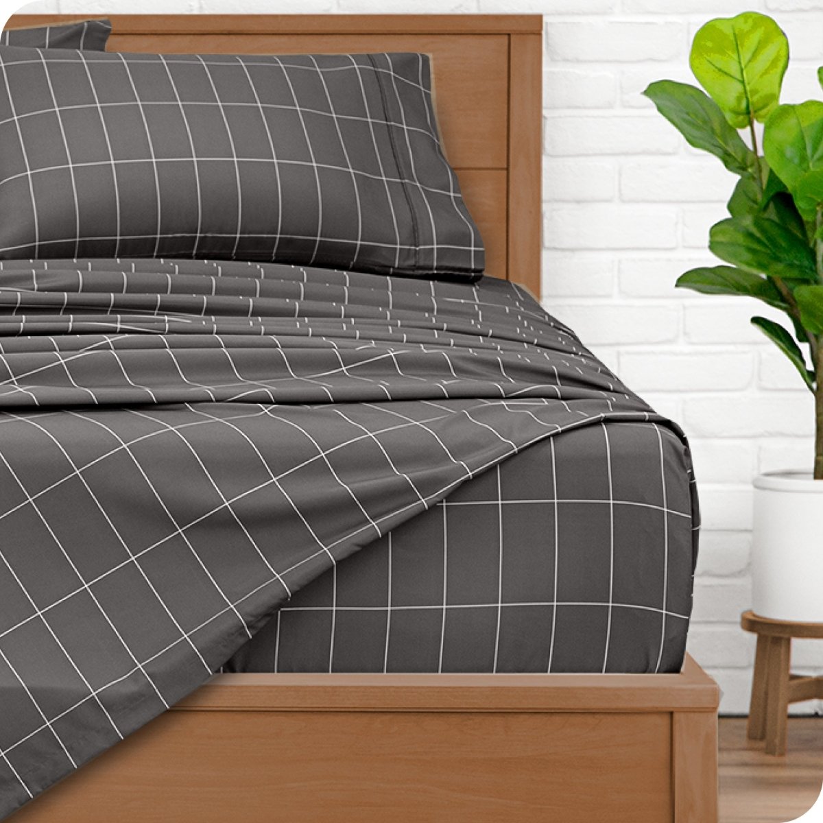 Print Microfiber Hydro-Brushed Sheet Set - Twin