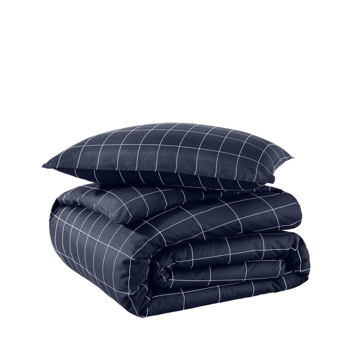 Printed duvet cover set stacked