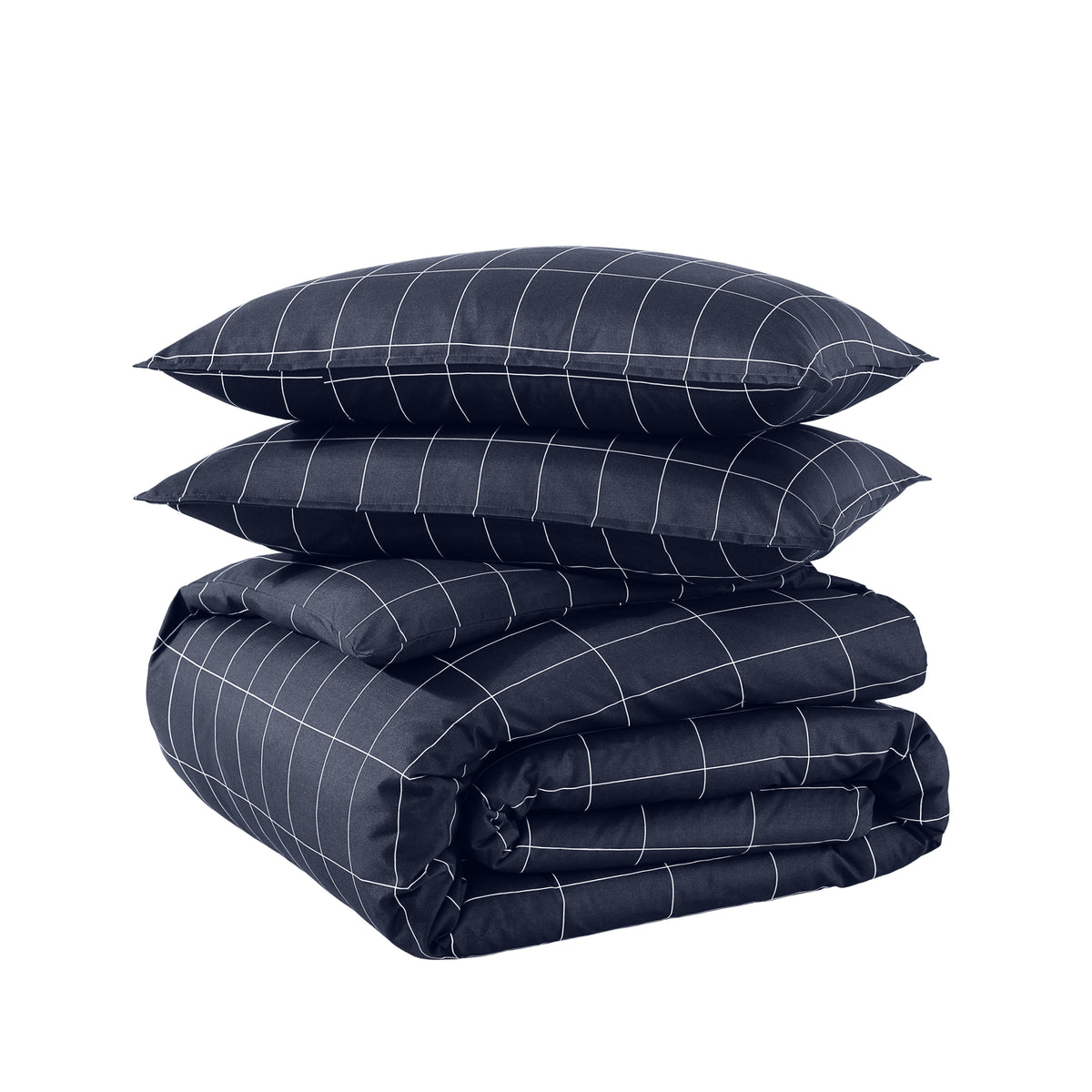 Printed duvet cover set stacked