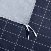 Close up of the ties on a duvet cover