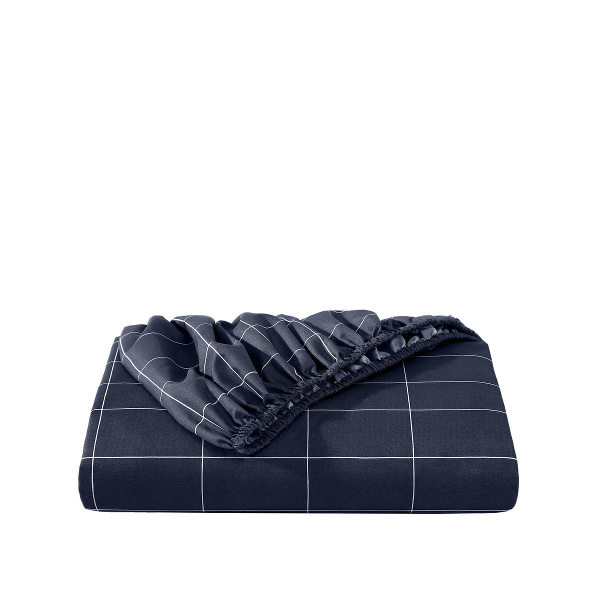Microfiber fitted sheet folded with a white background