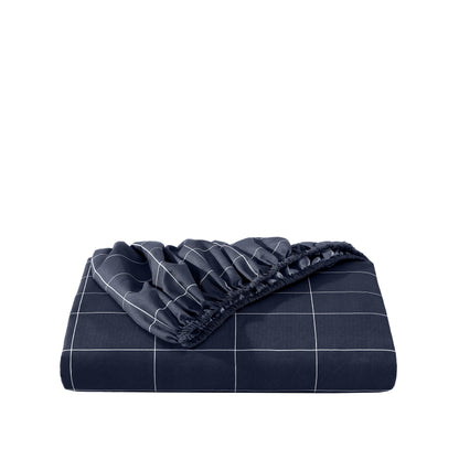 Microfiber fitted sheet folded with a white background