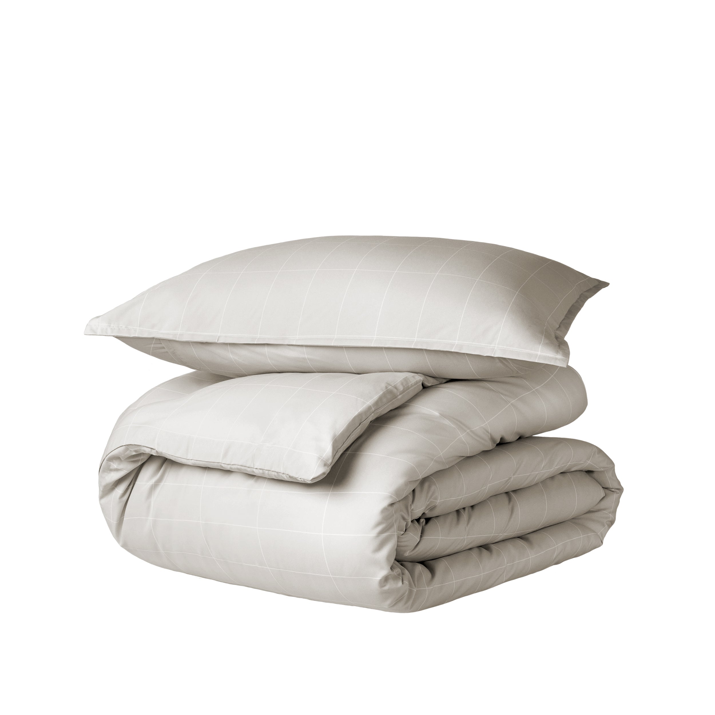 Printed duvet cover set stacked