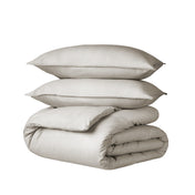 Printed duvet cover set stacked