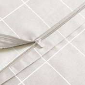 Close-up of a zipper on a duvet cover