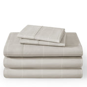 A printed sheet set folded and stacked