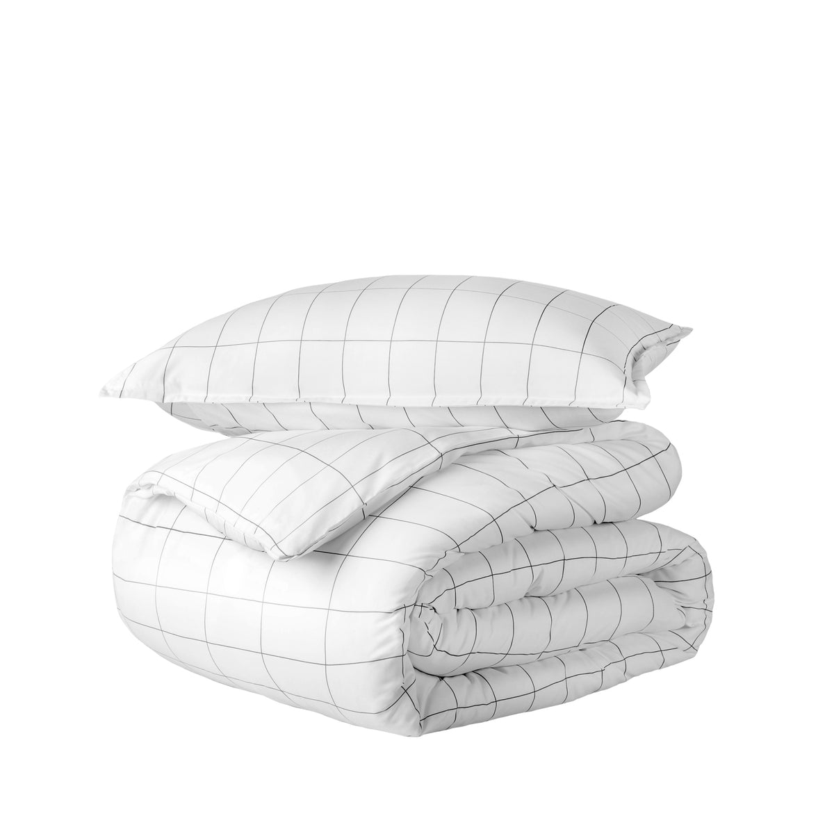 Printed duvet cover set stacked