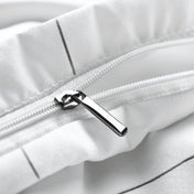 Close-up of a zipper on a duvet cover