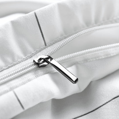 Close-up of a zipper on a duvet cover