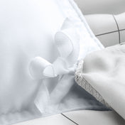 Close up of the ties on a duvet cover
