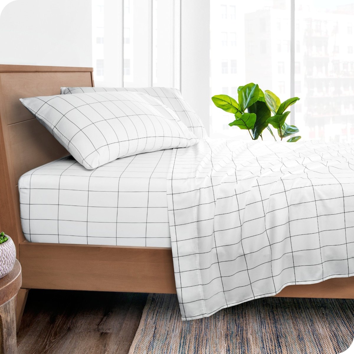 Print Microfiber Hydro-Brushed Sheet Set - Twin