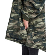 Close up of the side pocket on the wearable blanket