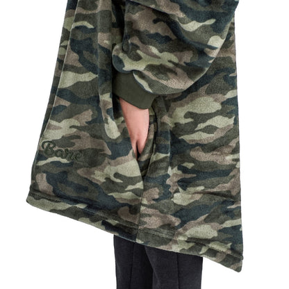 Close up of the side pocket on the wearable blanket