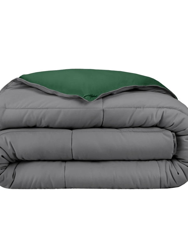 Reversible comforter folded