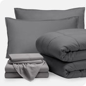A bed in a bag folded and stacked neatly