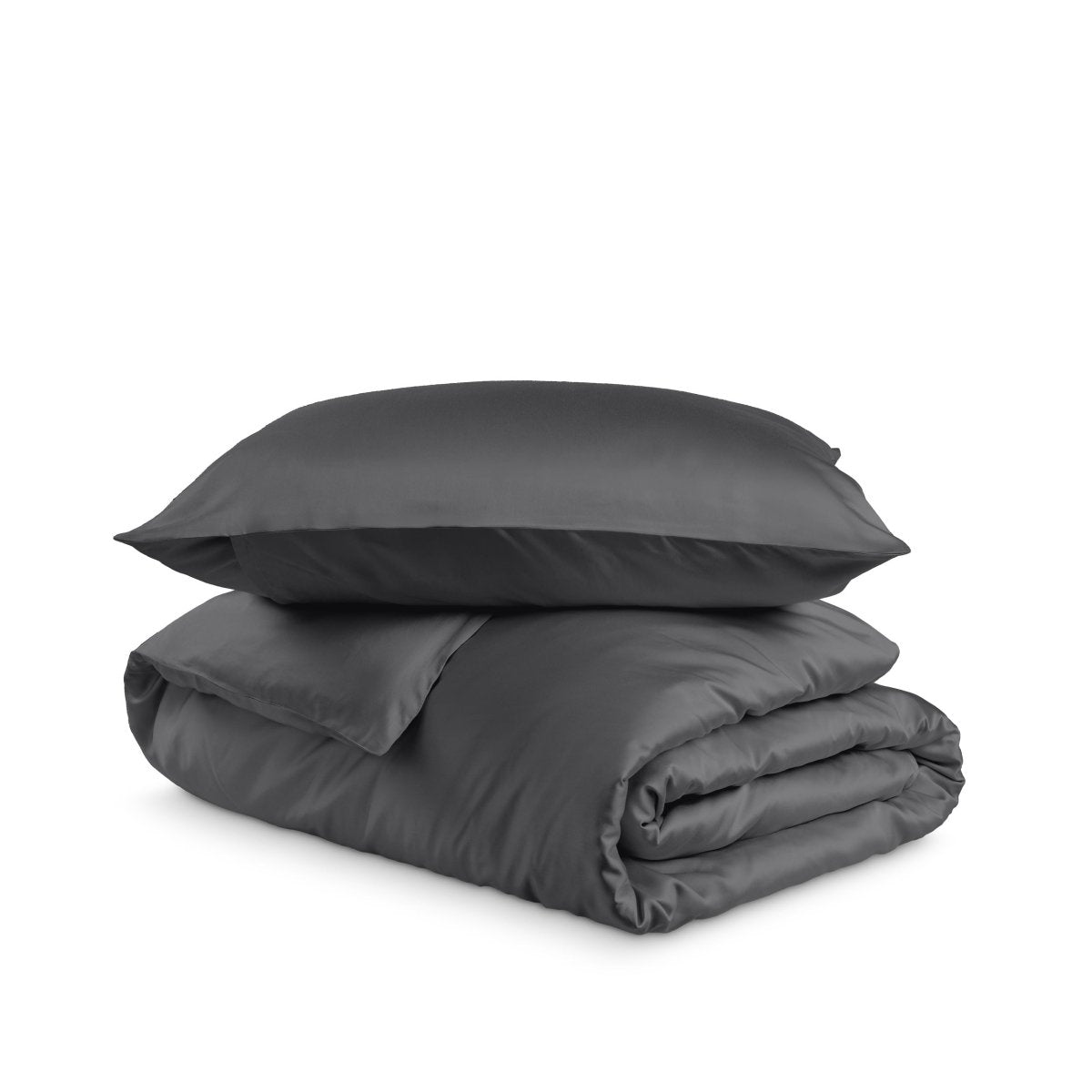 Bedding set with duvet cover and pillow shams on a white background