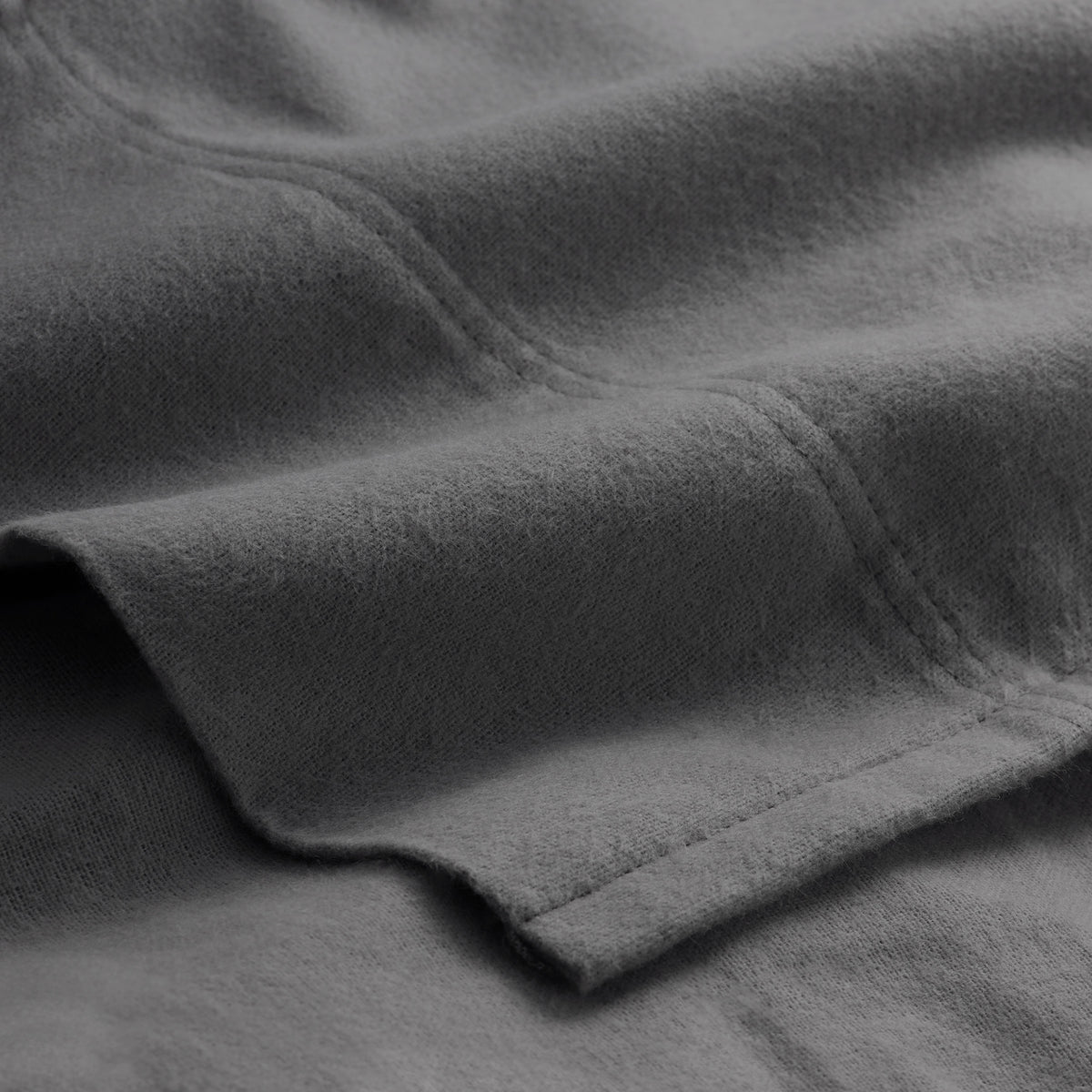 Close-up of the top of a flannel sheet