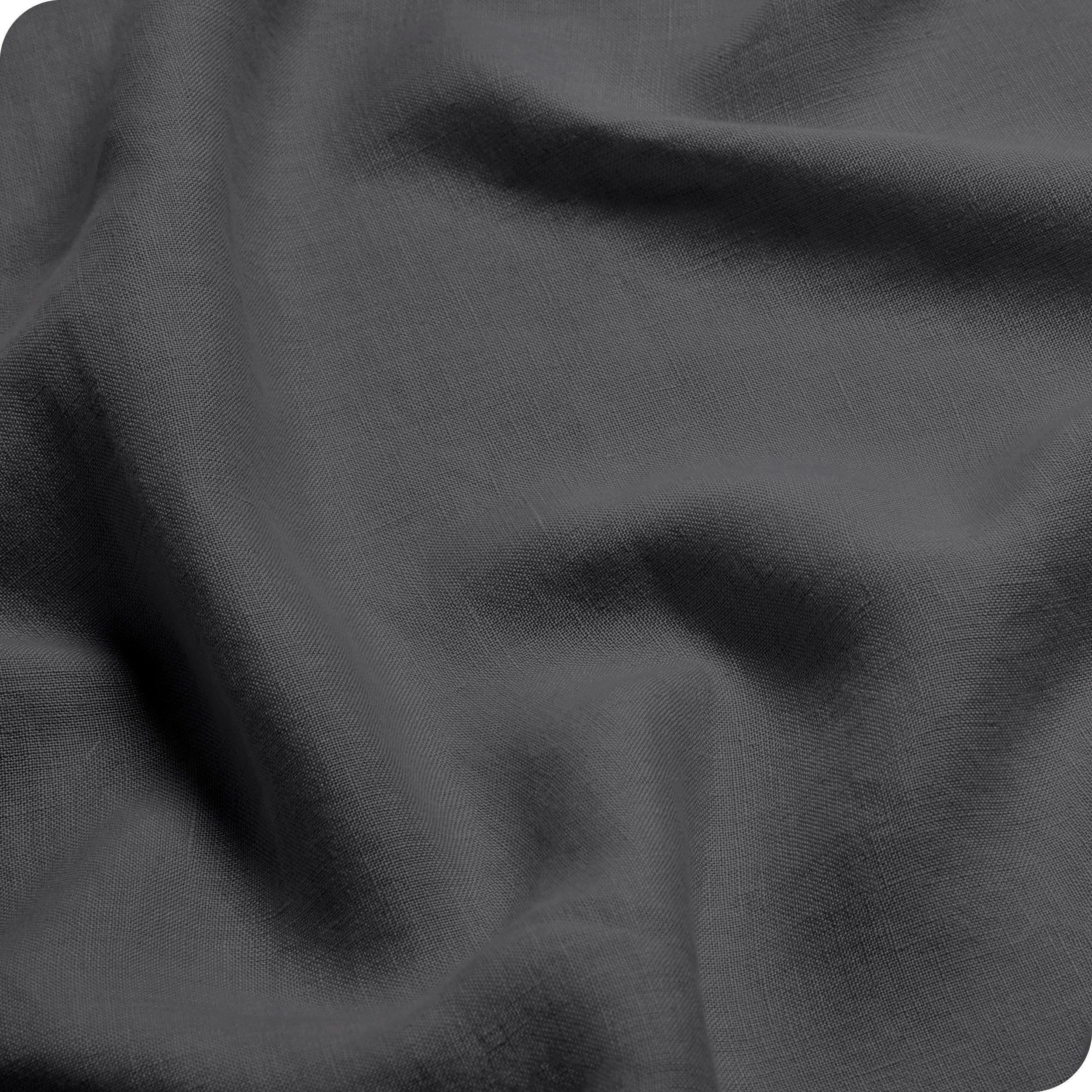 Close in view showing texture of linen sheet set fabric