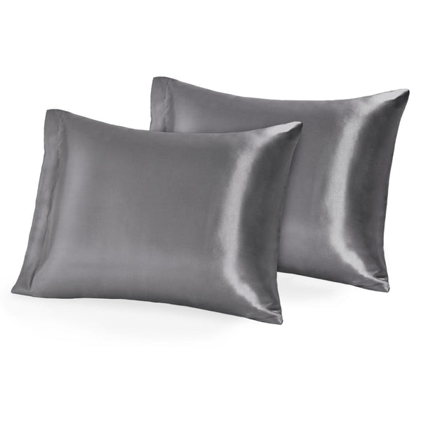 Two mulberry silk pillowcases on pillows