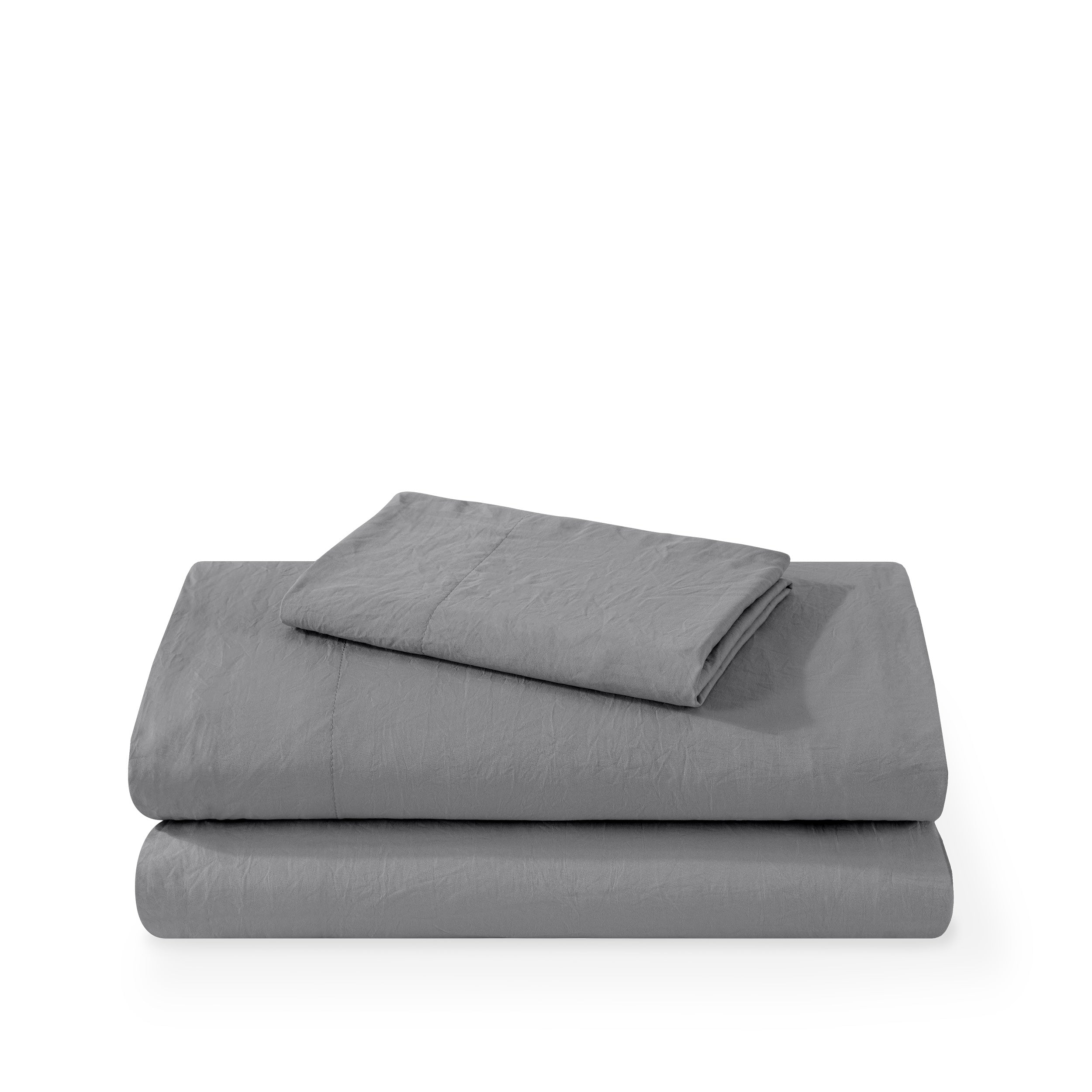 Washed sheet set folded and stacked